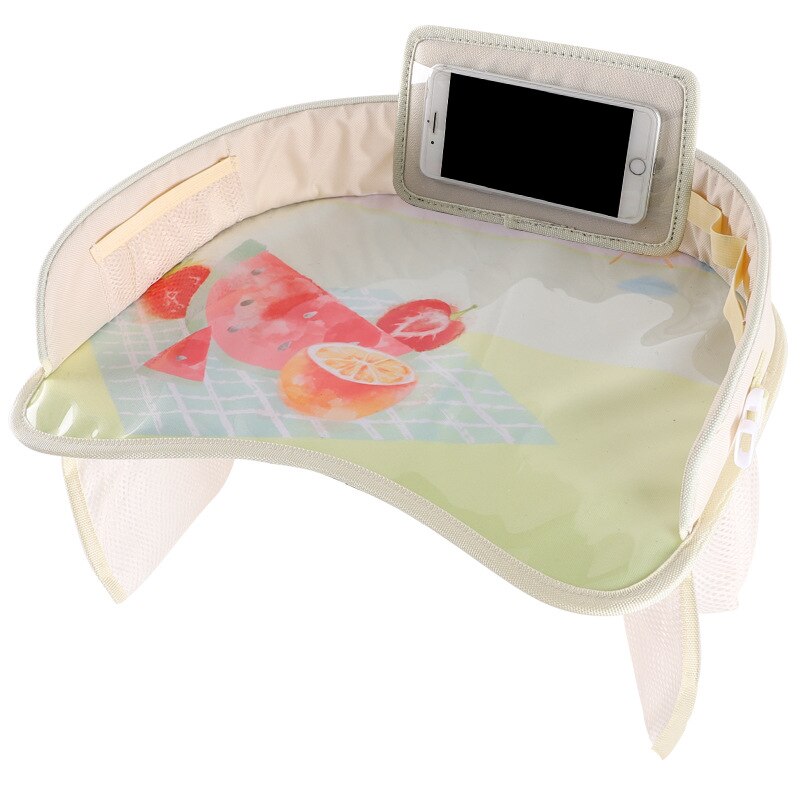 Mesa portátil para coche, soporte para cochecito de bebé, escritorio de comida, mesa impermeable, bandeja para asiento de coche, carrito de compras para bebé, cubierta: 1