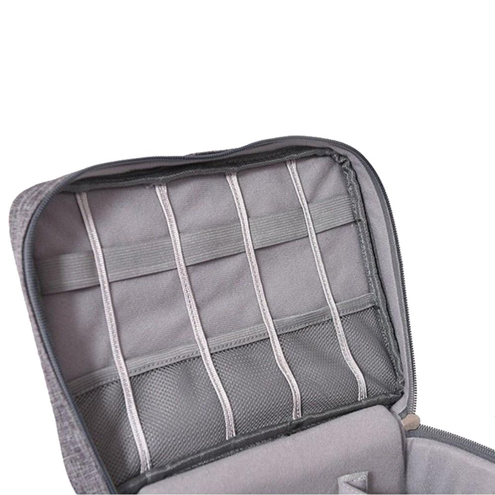 Acessórios eletrônicos cabo organizador saco de viagem carregador usb caixa de armazenamento au ajustável gancho e laço acolchoado divisores design