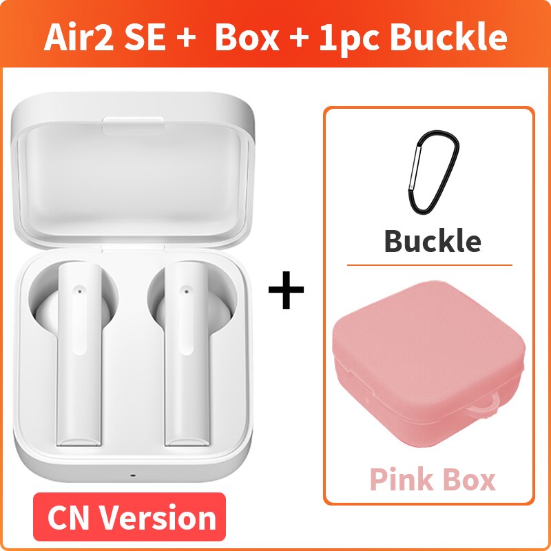 Écouteurs Bluetooth sans fil d'origine Xiaomi Air 2 SE écouteurs Air2 SE TWS Mi Ture SBC/AAC contrôle tactile: CN Add Pink Case