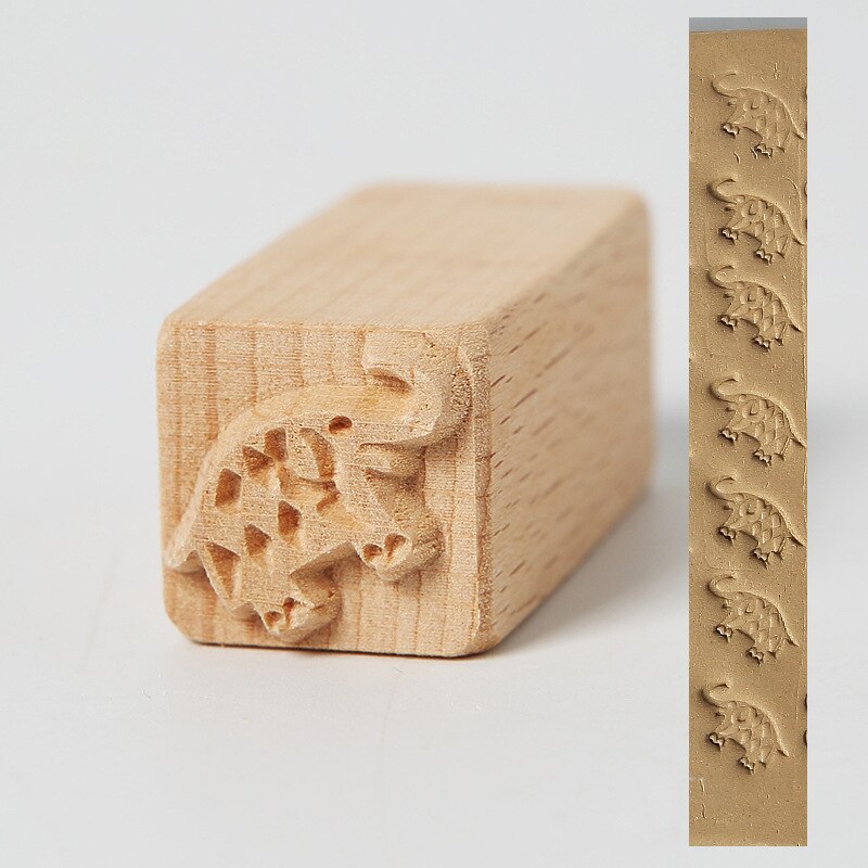 Wooden Stamps Hand Carved For Printing DIY Clay Pottery Printing Blocks Fish Bone / Squirrel / Flower / Deer Clay Tools: 3