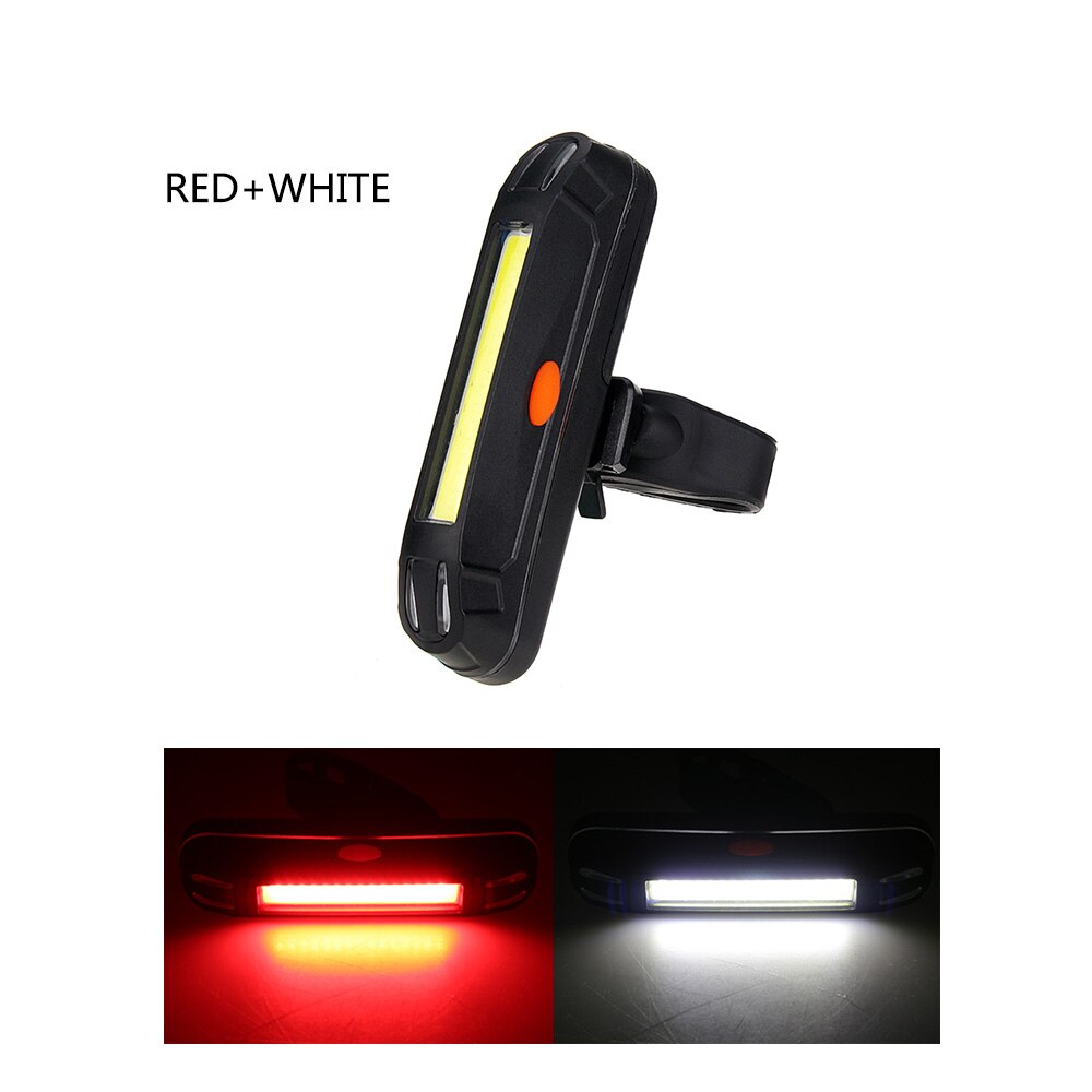 3 Verlichting Modes Fiets Licht Cob Fietsverlichting Led Achter Achterlicht Fiets Lamp Voor Fietsen Helm, gebruik Aaa Batterij: red with white