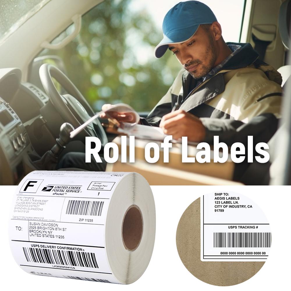 2 rolls of 100*100/500pcs or 100*150/330pcs label rolls Three-proof thermal sticker paper
