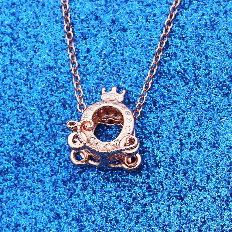 Echt 925 Sterling Zilveren Kralen Rose Shining Crown Carriage Charm Fit Pan Vrouwen Armband Diy Sieraden