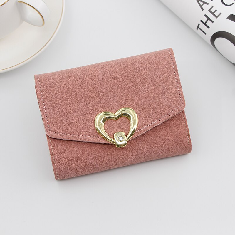 2021 Marka Nowy kobiety monety kiesy moda portfel w kształcie serca pstryknąć zamknięcie kartonowe opakowanie