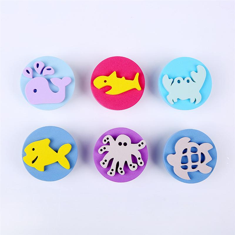 18Pcs in 6 Set Painting Stencil DIY Drawing Template Round Stamper Tool Early Education Supplies Mini Stampers for Kids School