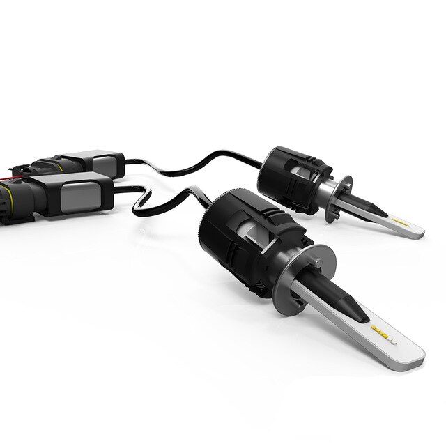 H1 B6 LED Bixenon hid car Projector lens Conversion Kit 42W 5200LM CSP Y11 Chips All in one Pure White 6000K Car Lamp Bulb DIY: Dark grey