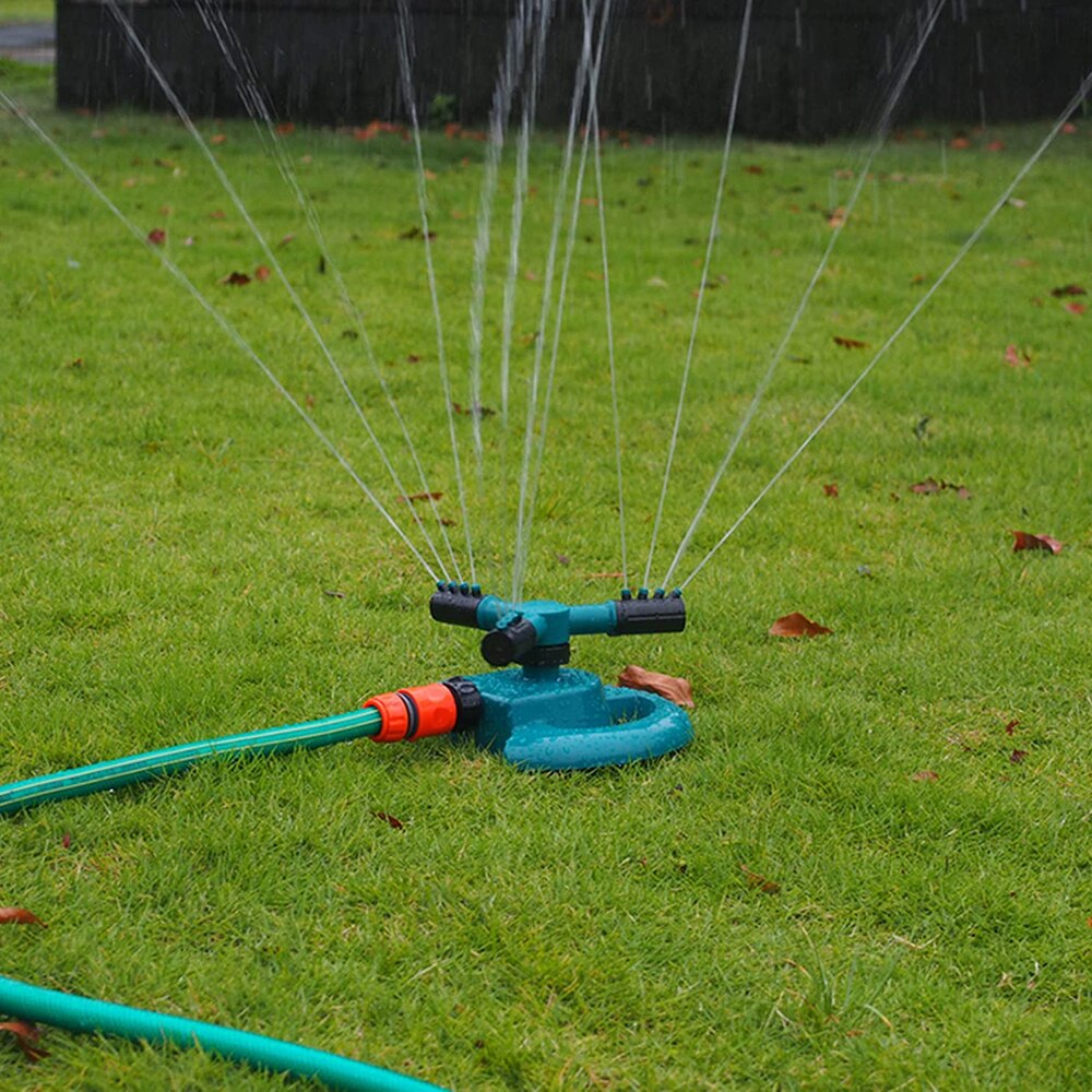 Garden Sprinkler, 360 Degrees Rotating Lawn Sprinkler 3 Arm with Impact Sprinkler - Adjustable Angle, Garden Water Sprinkler