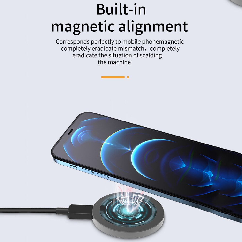 15W Magsafing Magnetische Draadloze Oplader Voor Iphone 12Pro 12Promax 12Mini Qi Snelle Draadloze Opladen Usb C Hoofd magsafe Laders