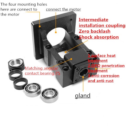 HM12-57 HM12-60 C5 C7 vis à billes linéaire table coulissante module support de roulement base fixe pas à pas servomoteur intégré