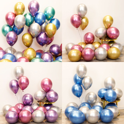 10 Stuks 12 Inch Goud Zilver Metalen Ballonnen Latex Ballon Kinderen Speelgoed Verjaardagsfeestje Bruiloft Decoratie Air Helium Ballon