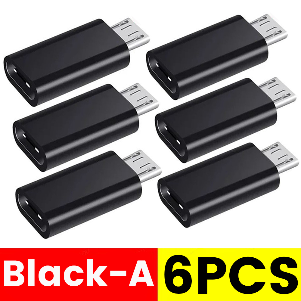 6/1Pcs Type C Female To Micro USB Male Adapter Connector Type-C Micro USB Charger Adapter for Xiaomi Huawei Phone Converter: Yellow