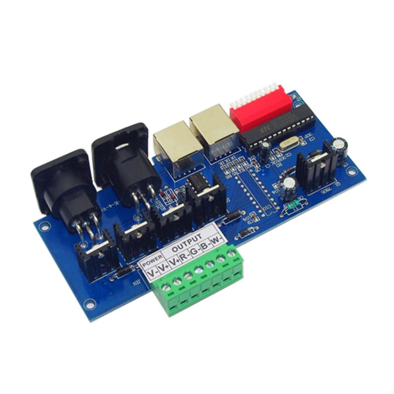 4CH Easy DMX512 Decoder Dimmer Drive RGBW LED Controller DC12V-24V for LED Strip Light DMX-NET-K-4CH-BAN RJ45