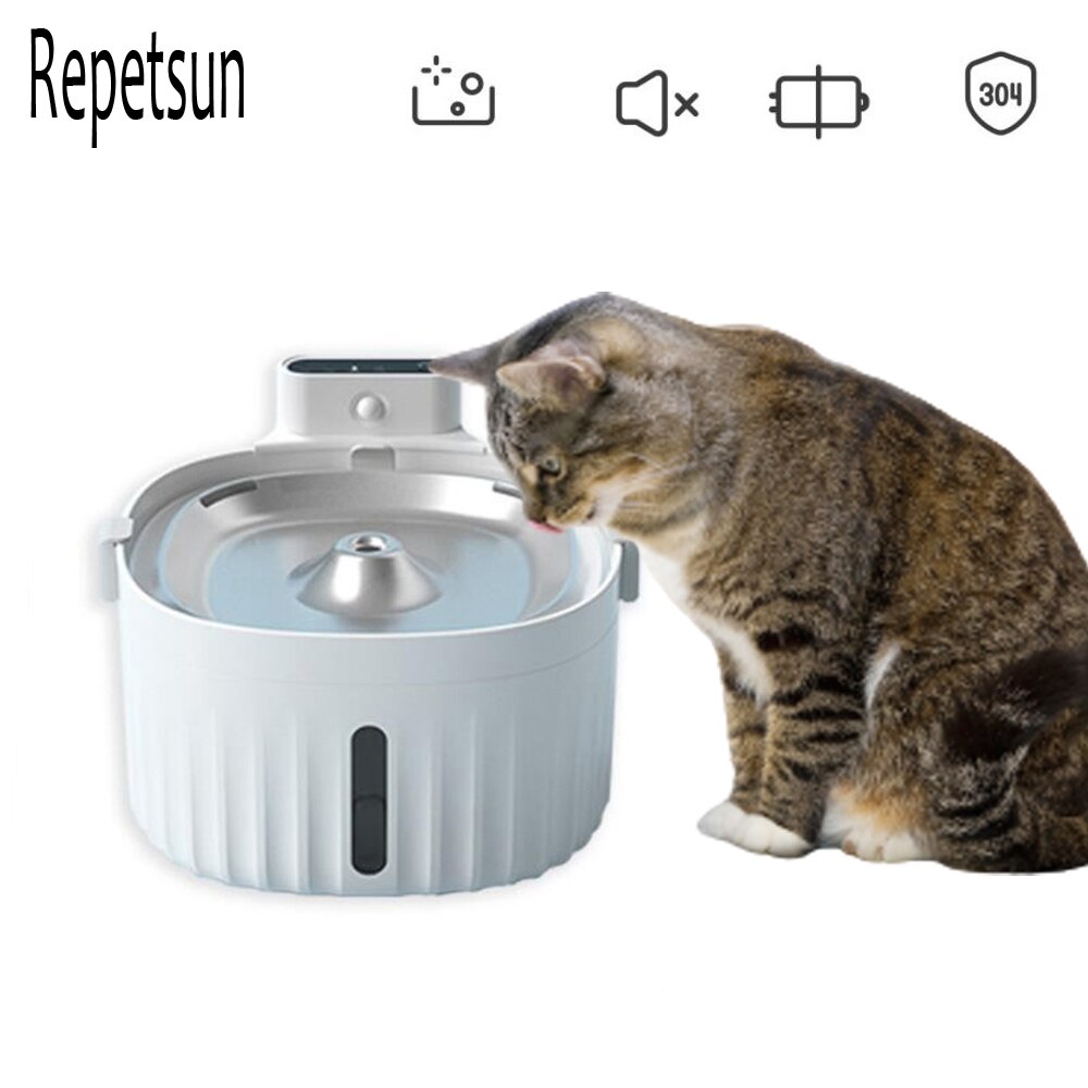 Haustier Automatische Wasser Zubringer Dual Energie Versorgung Zu Verhindern Trockene Brennen Katzen Und Hunde Induktion Schalter Brunnen Wasser Spender Schüssel