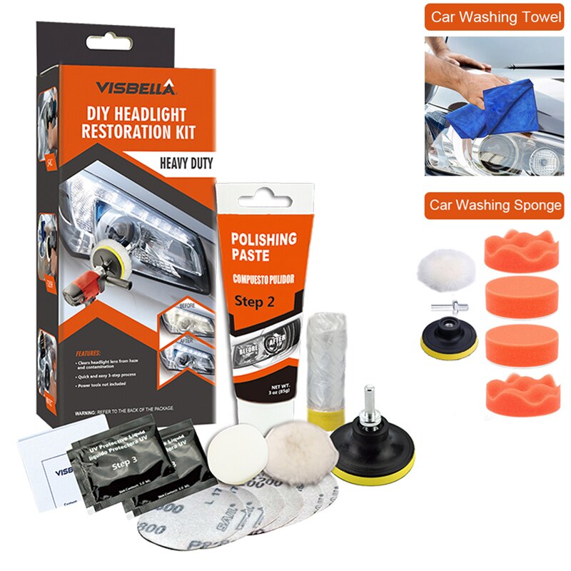 Auto Scheinwerfer Polierer Restaurator Polnischen Für Scheinwerfer Restaurierung Kit Washer Chemische Polieren Kit Wachs Für Auto Scheinwerfer: 11
