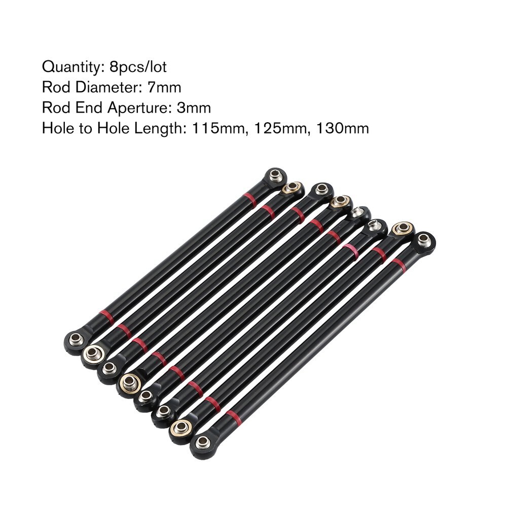 8 Stuks Aluminium Chassis Rc Link Rod Linkage Set 313Mm Wielbasis Voor 1/10 Axiale SCX10 Rc Crawler Auto