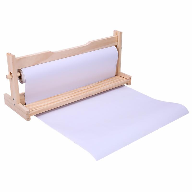 1 Set Practical Paper Roll Easel Painting Roll Dispenser Wood Painting Easel Painting Paper Roll Holder Children Drawing Supply