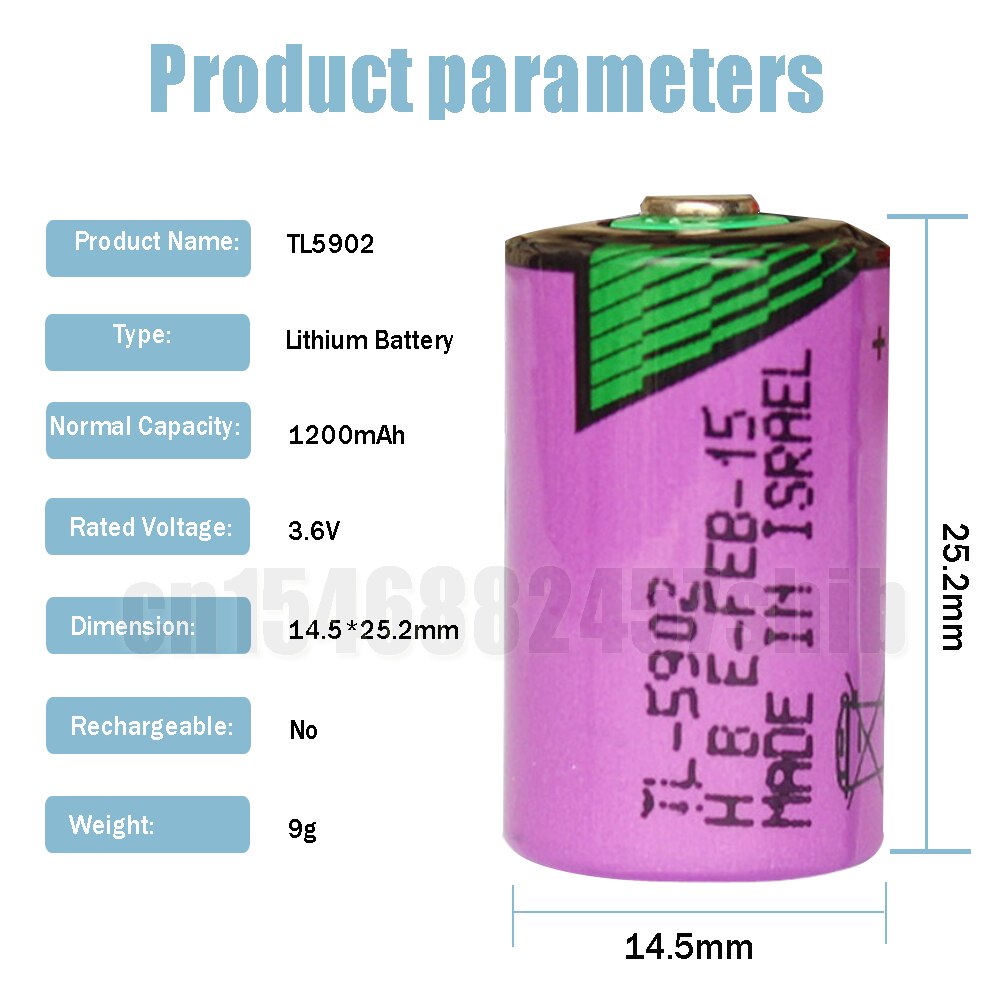 2pcs 3.6V Original For TADIRAN TL-5902 1/2AA ER14250 14250 LS14250 SL350 Primary Lithium Battery For CNC Machine PLC Equipment
