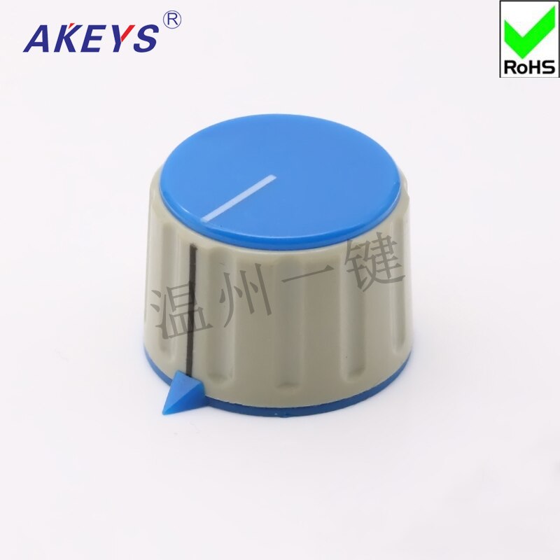 5pcs KN-28-Y-6 potentiometer rubber color knob with nut clamping rotating band Switch knob hat