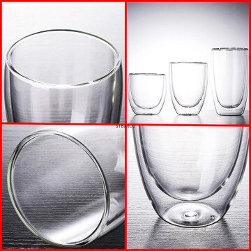 Double Wall Shot Wine Beer Glass Double Wall Espresso Coffee Cup Tea Set Cup 80-450ml Heat Resistant Teacup Glasses