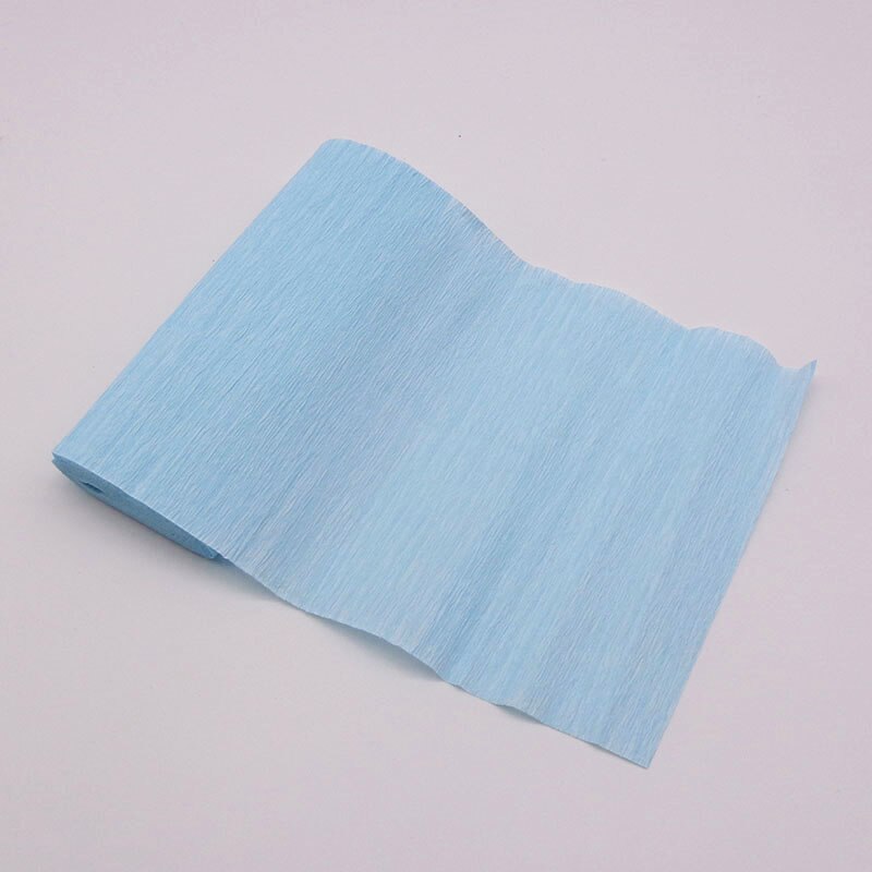 15*250cm Decorative Origami Crinkled Crepe Paper Craft DIY Flower Make Wrapping Fold Scrapbooking Party Backdrop Decoration: Light Blue