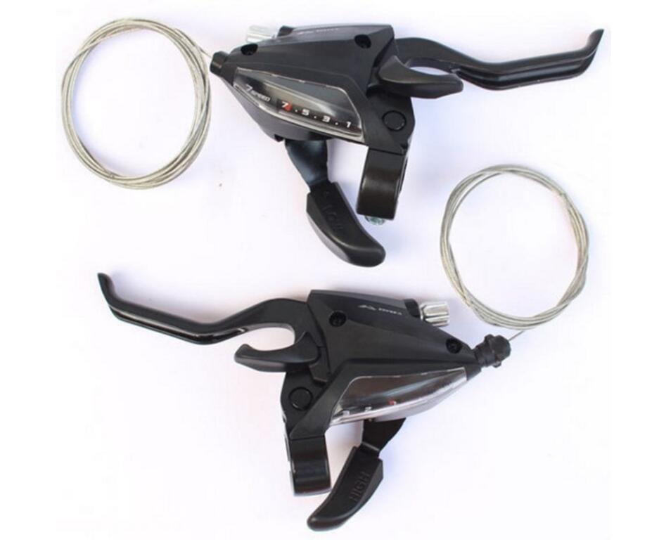 2 pares de cambio de bicicleta 3x7 velocidad palanca y palanca de freno siameses DIP 21-velocidad MTB montaña palanca de cambios bicicleta