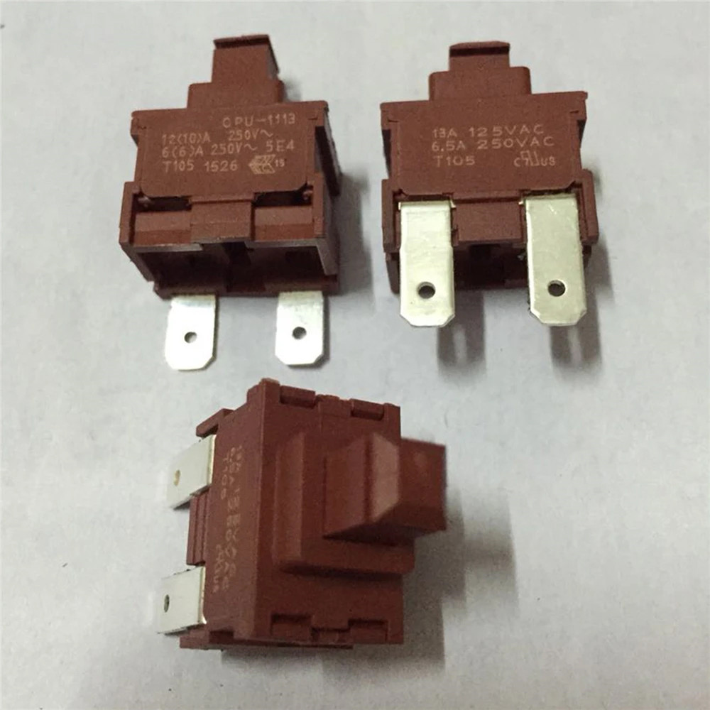 1PCS CPU-1113 Sleutelschakelaar Vervanging 2Pin 6.5A 250VAC zelfsluitende Schakelaar Drukknop Reparatie Onderdelen