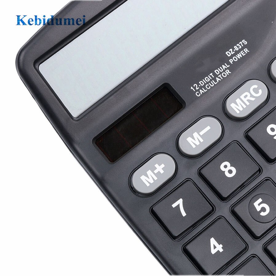 Calculadora electrónica portátil 2 en 1 para oficina, herramienta comercial, batería o Solar, botón grande de 12 dígitos