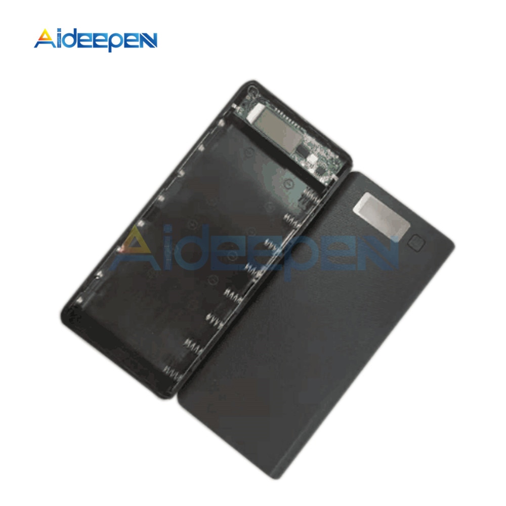 8x18650 Batterij Box Power Bank Oplader Houder Plastic Shell Case DIY Kit 18650 Mobiele LCD Display Usb-poort zonder Batterij