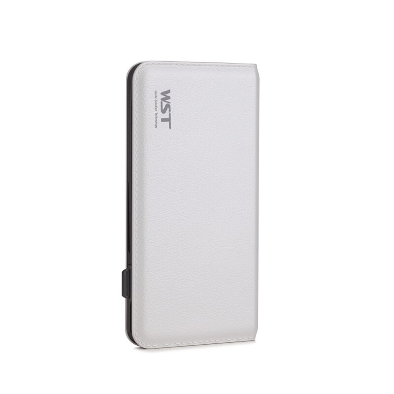 WST Quick Charge PowerBank 8000mAh Ultra Dunne Externe Draagbare Batterij Met ingebouwde Kabel Voor IOS Android Caricatore Portatile: White