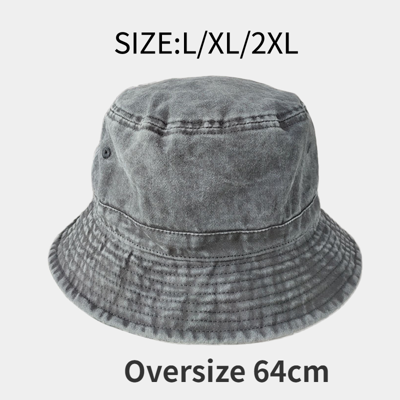 Grote Kop Plus Size Emmer Muts Voor Mannen Puur Katoen Panama Visser Hoed Koreaanse Man Vrouwen 59Cm 60Cm 62Cm 63Cm Zonnehoed