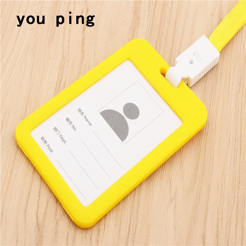 Lanyards korthylse kredittkort merket holder lanyards badge holder sykepleier navneskilt id merke holder id kort holder: Gul