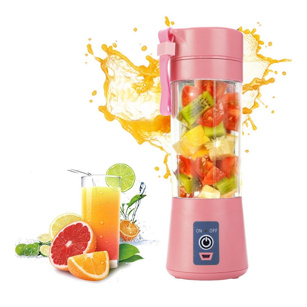 Licuadora portátil de 6 hojas, minilicuadora eléctrica de frutas, botella, licuadora USB, limón, vaso para exprimidor, procesador Manual de alimentos