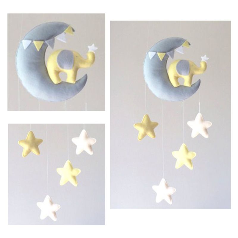 Baby Krippe Nicht-gewebte Mond Sterne Wind Glockenspiel Spielzeug Zimmer Decke Handy, Mobiltelefon Hängen Dekor R66D