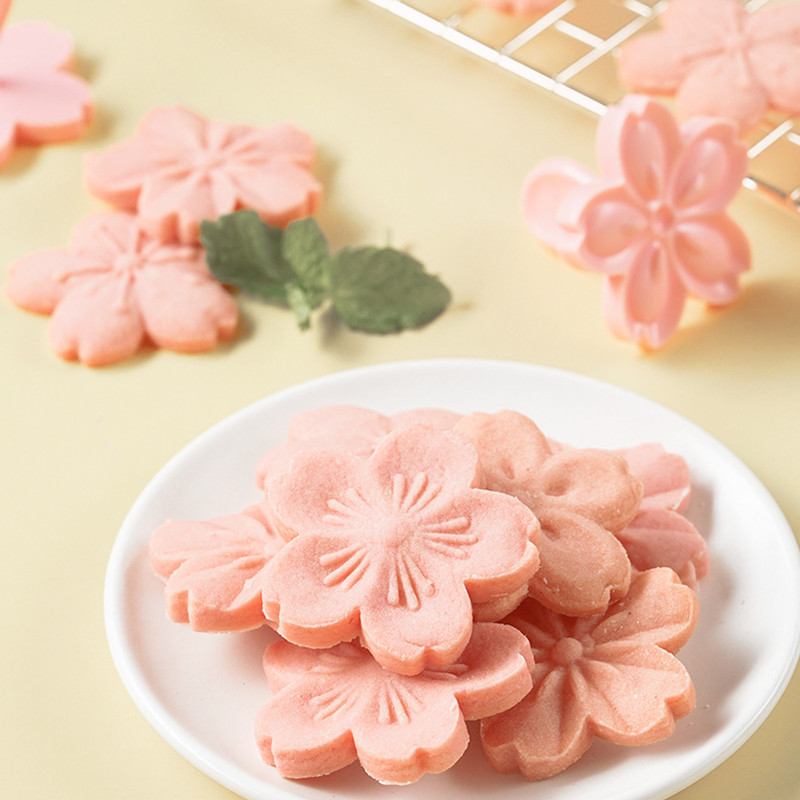 5 teile/satz Sakura Kekse bilden Kirschblüte Rosa Keks Fondant bilden Cranberry Kekse Blume bilden Presse Blume Backen Schneider