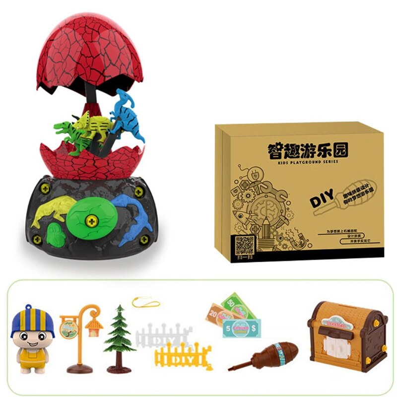 1Set Interactive Plastic Amusement Park Stacking Block Toy with Screwdriver Tumble Game Stacker Block 3D Brick Block