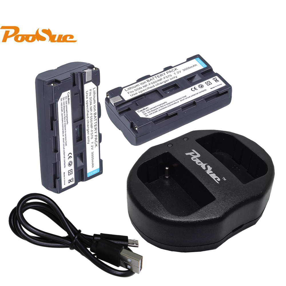 NP-F550 battery pack NP-F330 NP-F570 NP-F730 np f570 np- f530 Battery + USB Dual np-f750 Charger for Sony np f330 battery CCD-SC: 2battery and charger