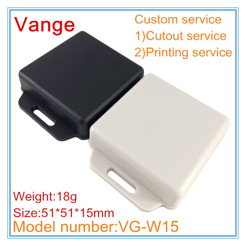 10pcs/lot wall-mounted extrusion box IP54 ABS plastic junction box enclosure for electronic module 51*51*15mm