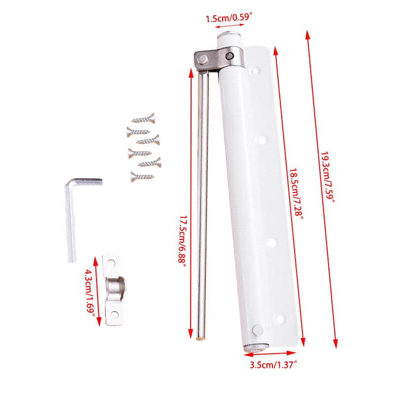 Automatic Spring Buffer Surface Mounted Adjustable Door Closer Aluminum Alloy Door Closing Device for Home and Commercial: 03