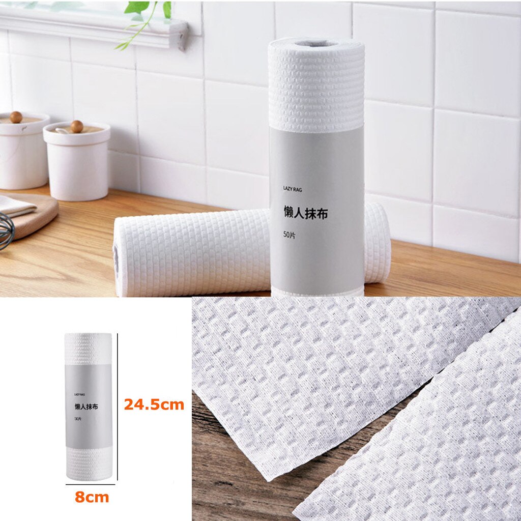 Toallitas desechables de textil no tejido para toallas de papel de cocina húmedas y secas para el hogar, oficina, escuela, toalla de papel, herramienta de limpieza para Cocina