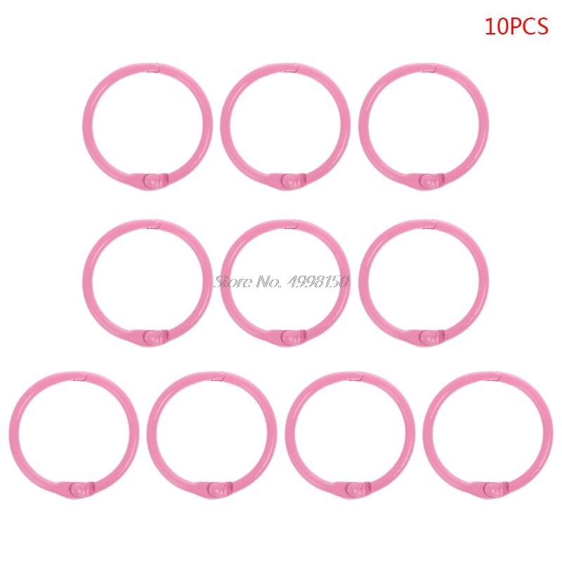 Anillas de Metal para encuadernar hojas sueltas, aros para libros, álbumes DIY, suministros de oficina y escuela, manualidades, , 10 Uds.: PK
