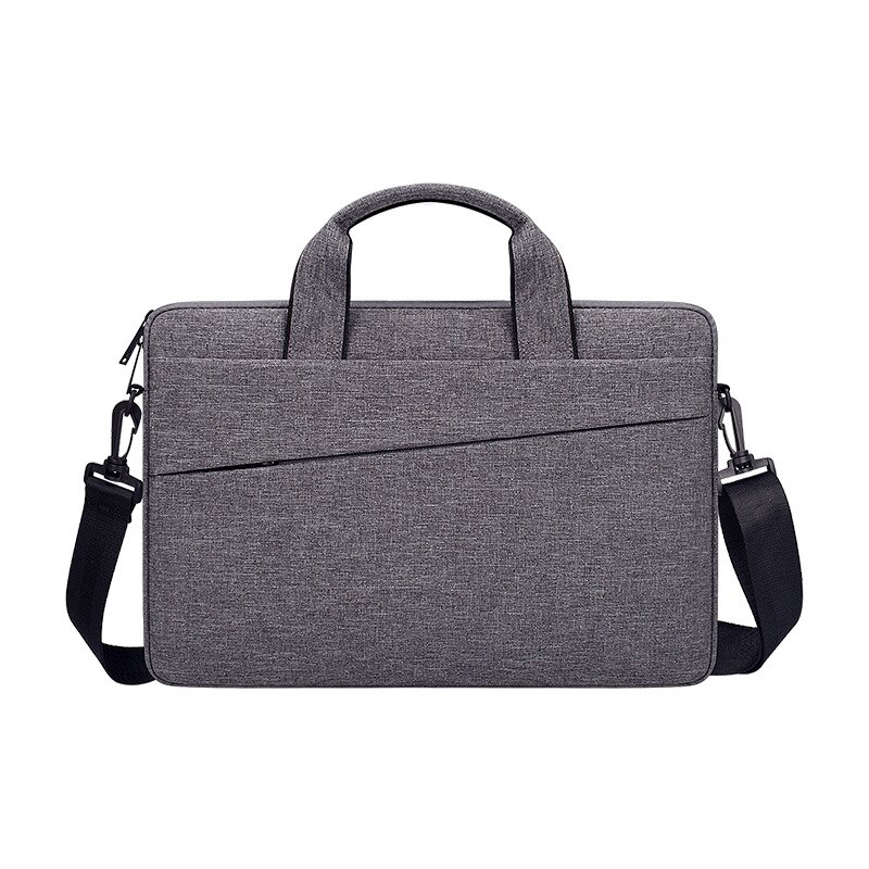 Laptop Bag 13.3/14.1/15.6 inch Notebook Shoulder Bag Laptop Messenger Macbook Air Pro Sleeve Computer Handbag Travel Briefcase: Dark grey with strap / 13.3 inch