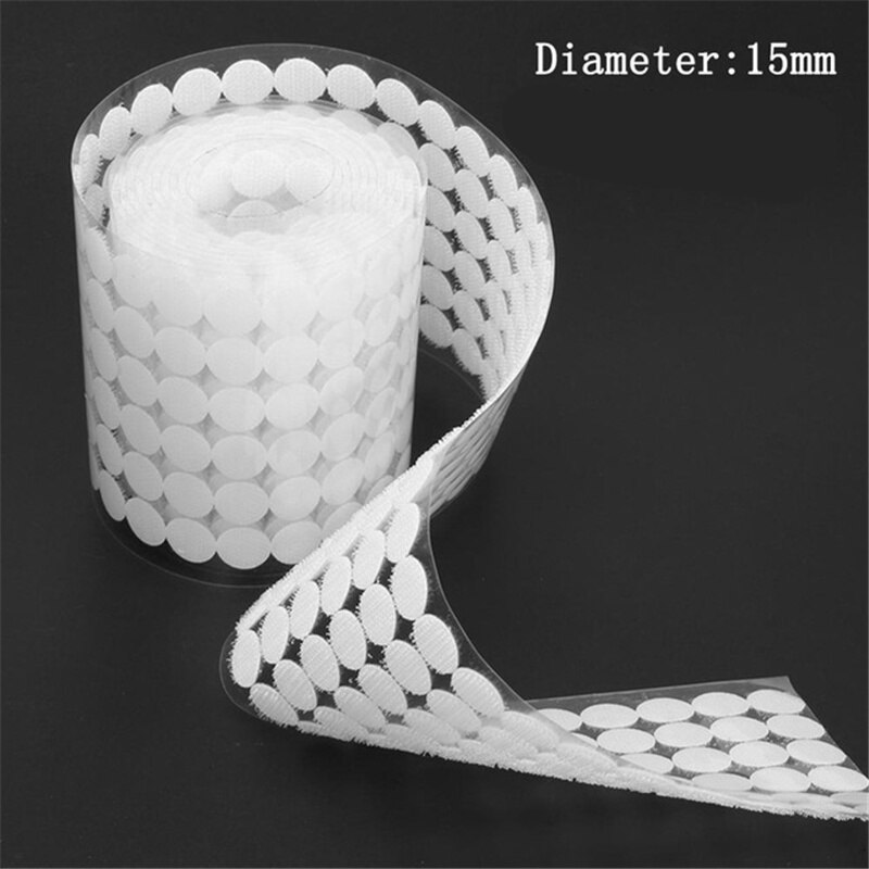 500 Pairs Zelfklevende Sluiting Dots Huishoudelijke Antislip Sticker Haken En Lussen Sofa Tapijt Fastener Lijm: 15mm white