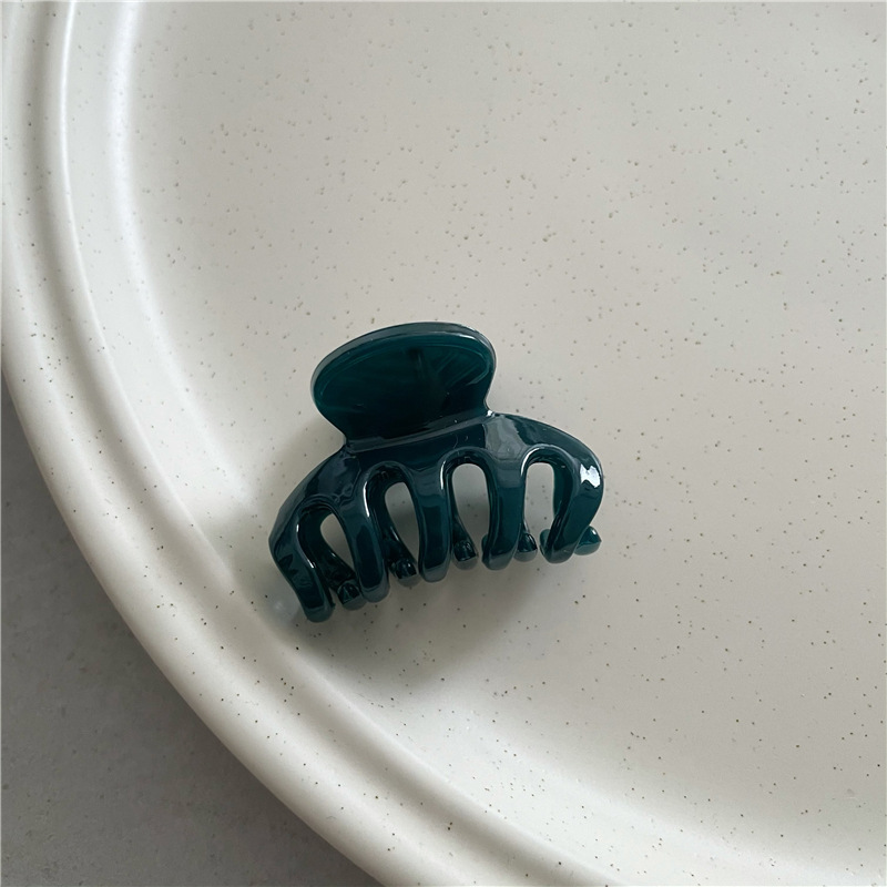 Pinza de pelo acrílica de color con textura de gelatina, flequillo lateral rectangular geométrico de tamaño pequeño, Pinza de agarre pequeña, accesorios para el cabello versión coreana: Amarillo claro