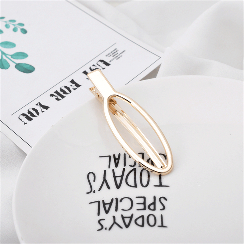Frauen Gold Geometrische Kaninchen Krone bilden Haarspange Metall Hohl Haarnadeln Für Süße Mädchen Einfache Hairclip Haar Zubehör: Oval