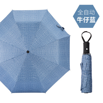 Wind Resistant Folding Automatic Umbrella Rain Women Auto Luxury Big Windproof Umbrellas Rain For Men Black Coating 10K Parasol: Umbrella 3 Blue
