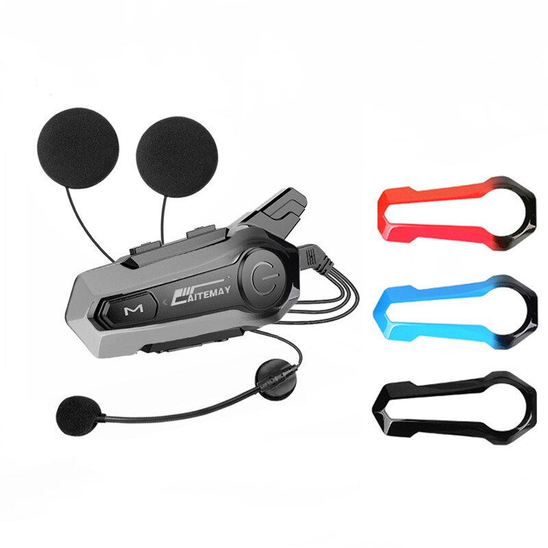 Intercomunicador con Bluetooth para casco de motocicleta, auriculares a la para emparejamiento de 2 conductores, interfono, manos libres, a prueba de agua, E1