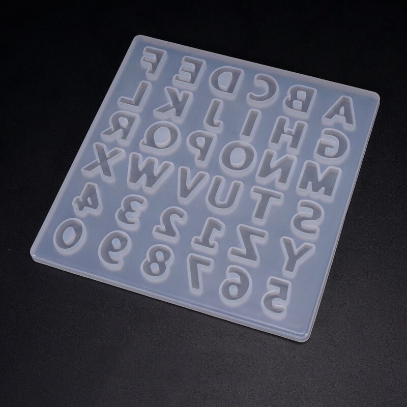 English Alphabet Letters Silicone Mold Form for Resin Art DIY Alphabet Transparent Epoxy Molds tray Jewelry Making for 3D Crafts: Default Title