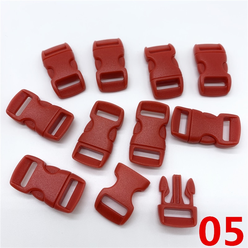 10 sztuk/partia 10mm boczne zwolnienie klamra zakrzywione spadochron 550 bransoletka Paracord dla obroża pasek taśmy odkryty obóz: 05