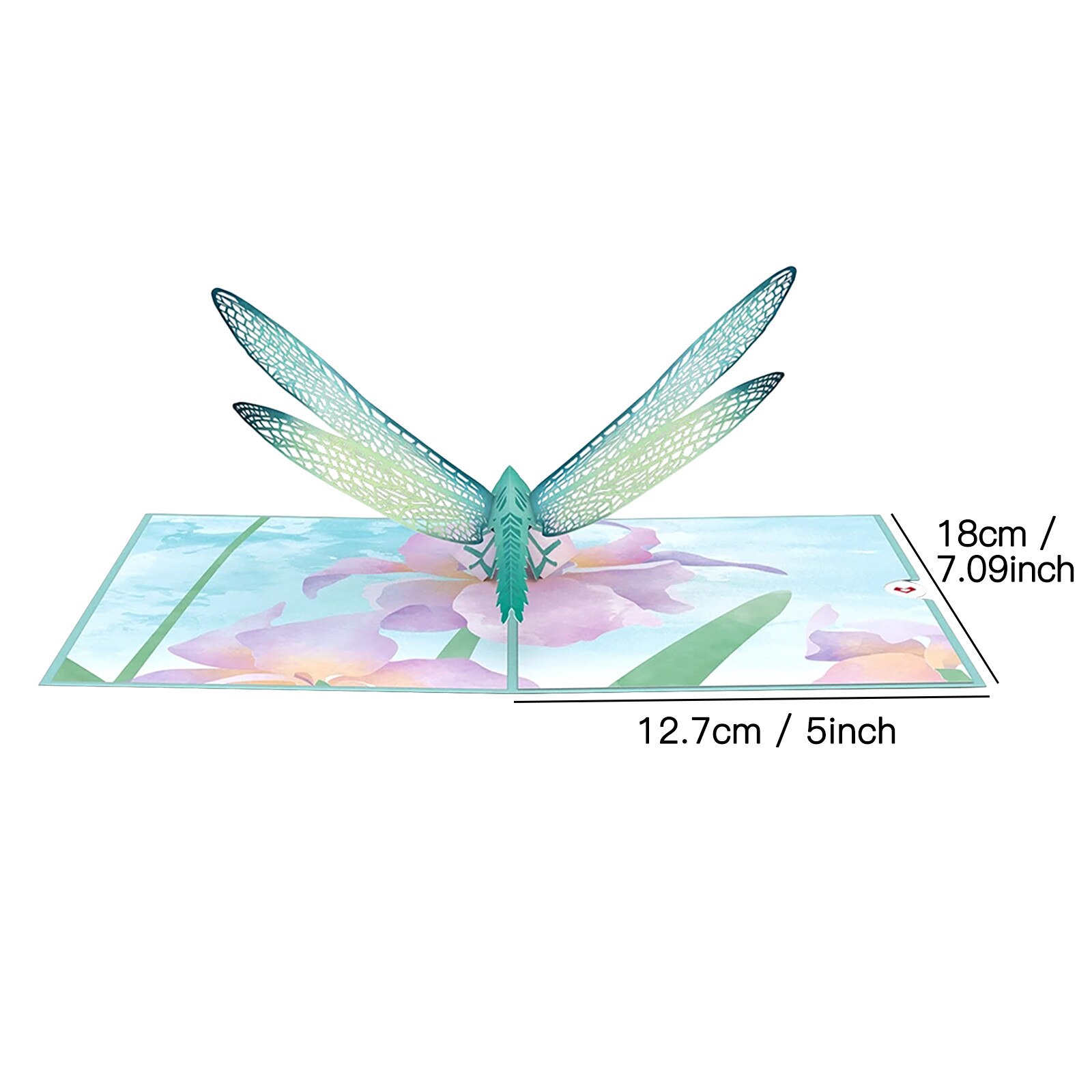 3D Mother's Day Pop-up Card Dragonfly 3D Paper Carving Heart-shaped Pop-up Card Greeting Card Postcards Card Invitations: Default Title