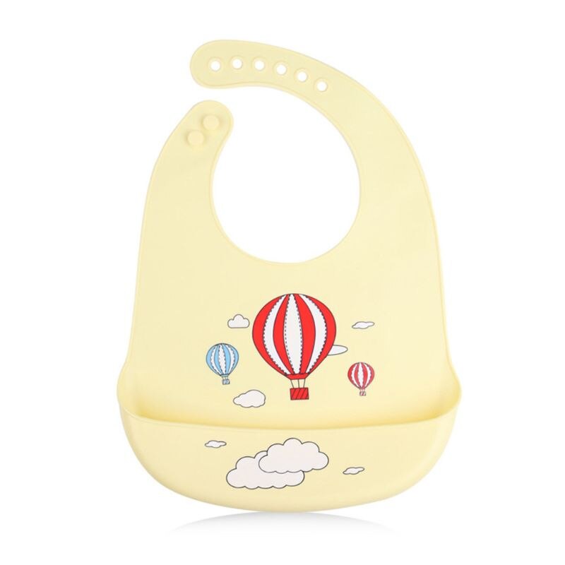Waterproof Silicone Baby Bibs Candy Color Cartoon Plane Rocket Toddlers Feeding Food Crumb Catcher Pocket Saliva Towel